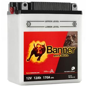 Blei-Säure-Motorradbatterie Banner Bike Bull 512 13/BB12AL-A2-YB12AL-A2 12V, 12Ah, 170A