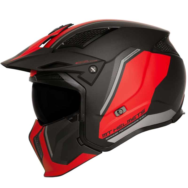 Motorradhelm MT Streetfighter SV S TWIN C5 schwarz-rot