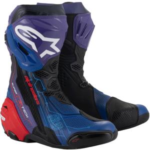 Alpinestars Supertech R Vented Motorradstiefel limitierte Auflage Martinator Jorge Martin blau-lila-rot-schwarz