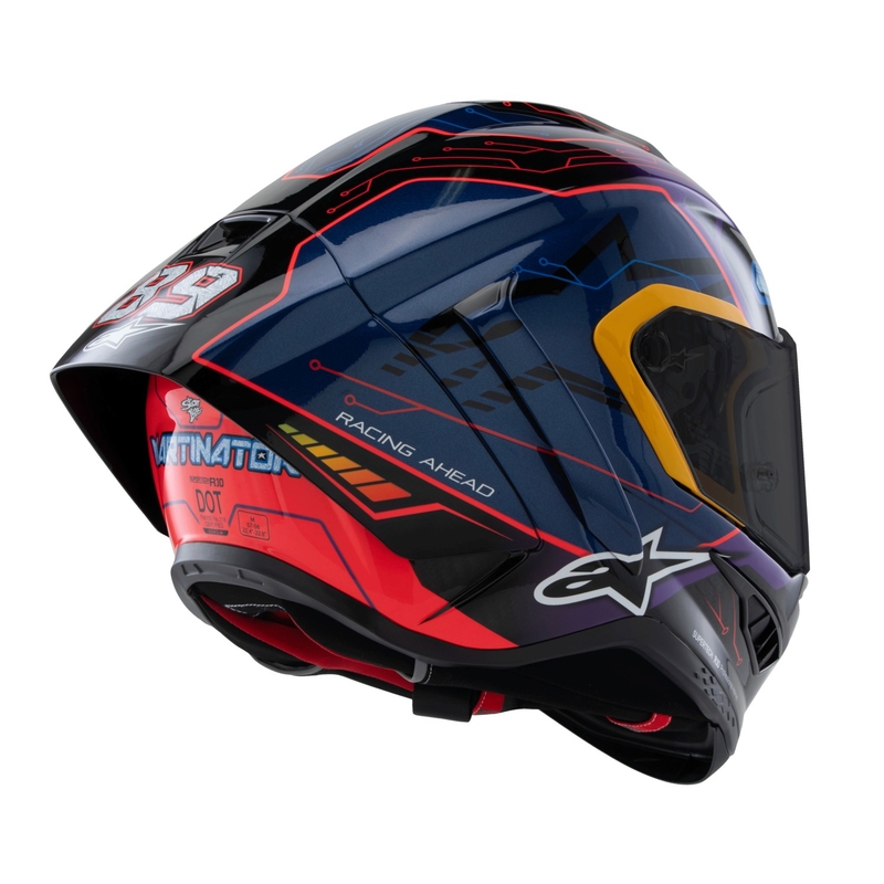 Alpinestars Supertech R-10 Limited Edition Martinator Jorge Martin Integraler Motorradhelm Blau-Lila-Rot-Gelb