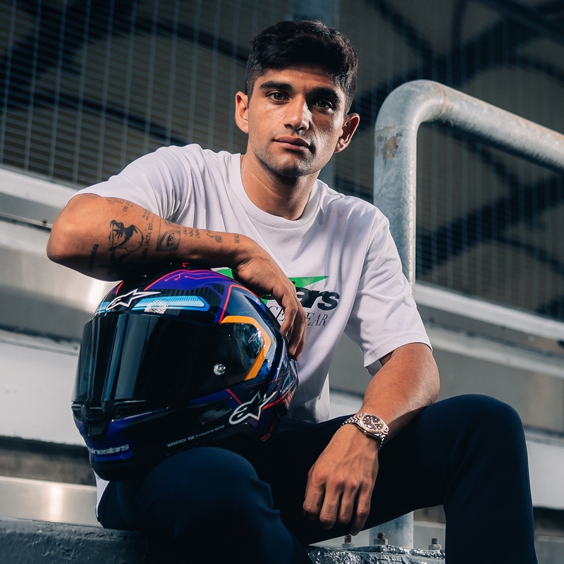 Alpinestars Supertech R-10 Limited Edition Martinator Jorge Martin Integraler Motorradhelm Blau-Lila-Rot-Gelb