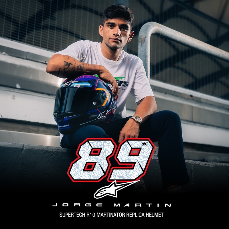 Alpinestars Supertech R-10 Limited Edition Martinator Jorge Martin Integraler Motorradhelm Blau-Lila-Rot-Gelb