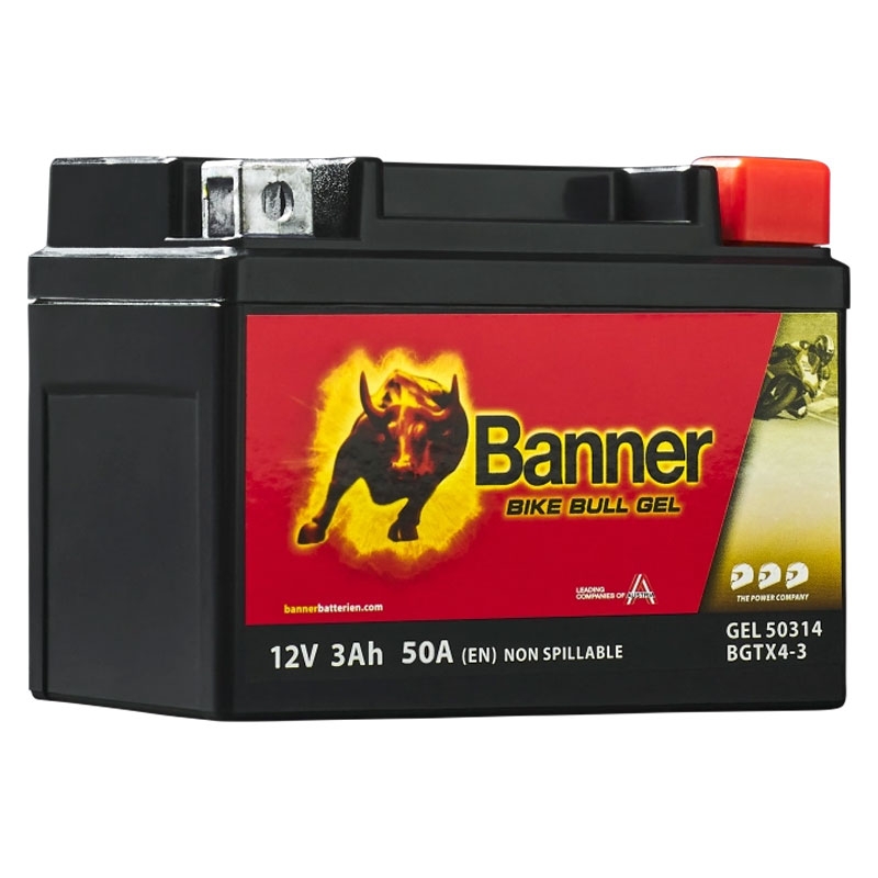 Gel-Motorradbatterie Banner Bike Bull GEL 503 14/BGTX4-3 - GTX4-3 12V, 3Ah, 50A