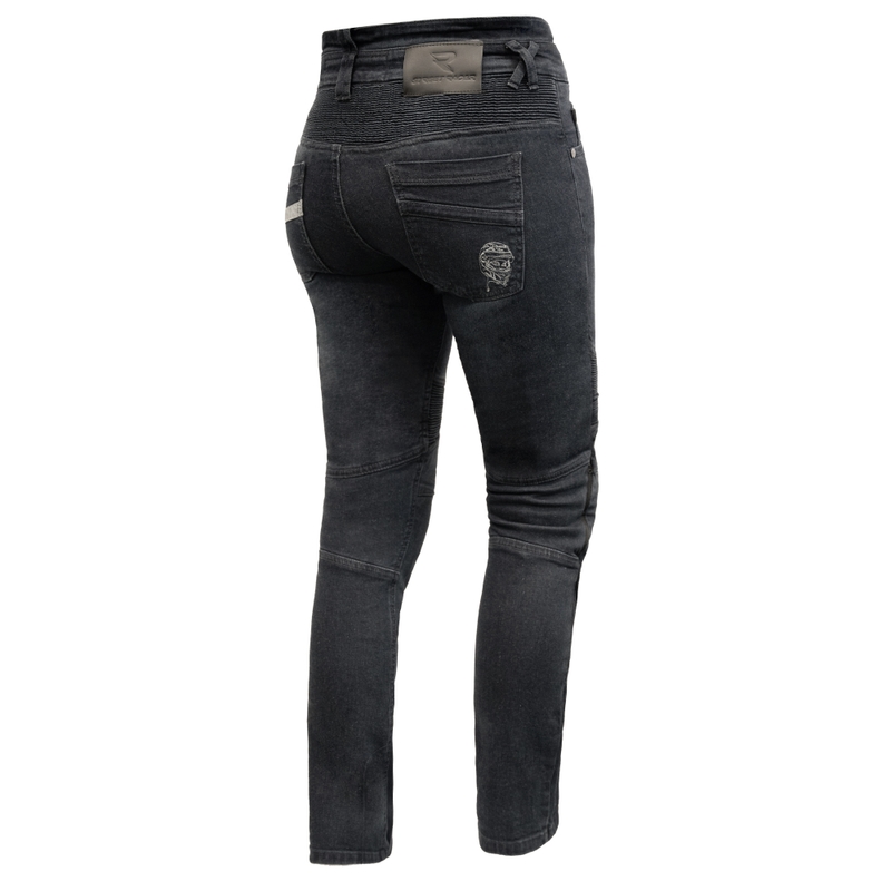 Kurze Damenjeans „Street Racer Spike II“ in Schwarz