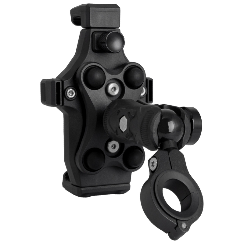 Antivibrations-Motorradhalterung mit Schloss MotoZem M25-1 schwarz