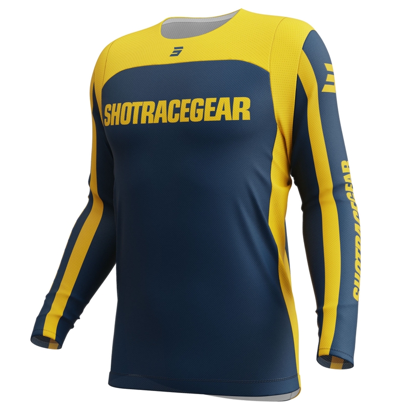 Motocross-Trikot Shot Contact Mythic blau-gelb