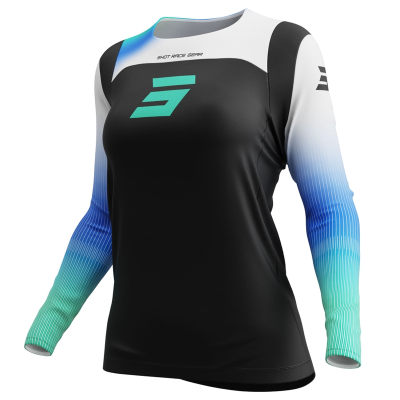 Damen-Motocross-Trikot Shot Contact Hera blau