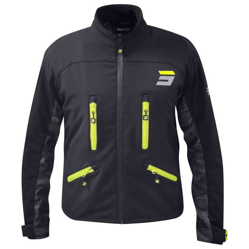 Shot Climatic Motorradjacke Schwarz-Fluogelb