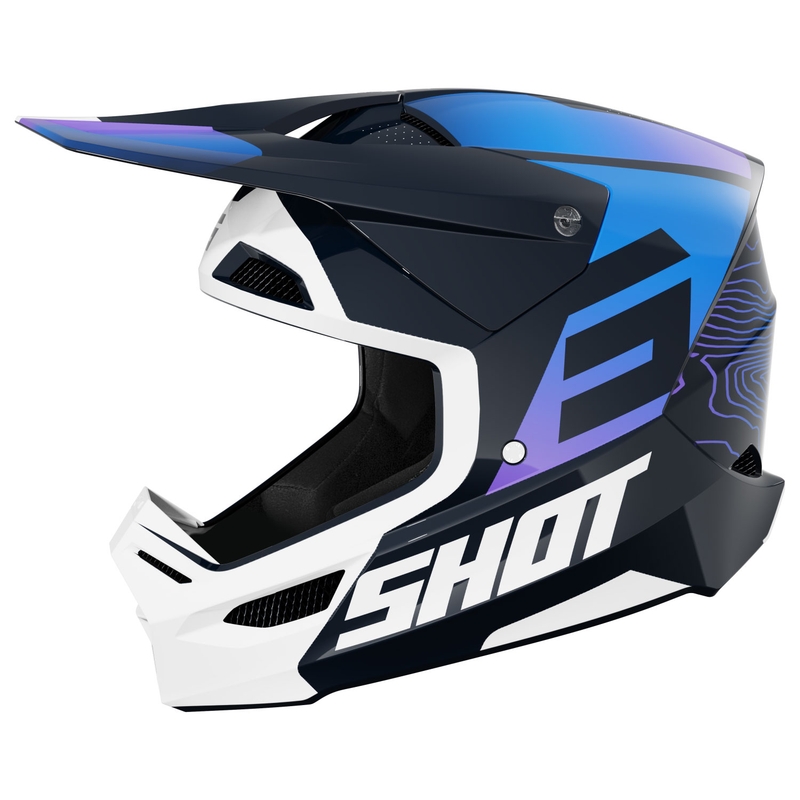 Kinder-Motocross-Helm Shot Furious Apex blau