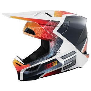 Kinder-Motocross-Helm Shot Furious Phaser blau-rot