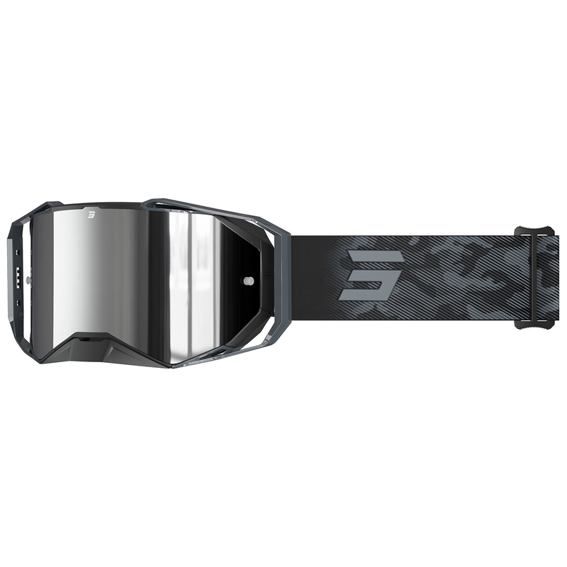 Motocross-Brille Shot Lite Patrol grau mit silbernem Iridium-Plexiglas