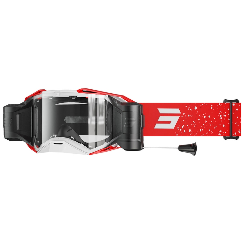 Motocross-Brille Shot Lite Roll-Off Mist rot mit klarem Plexiglas