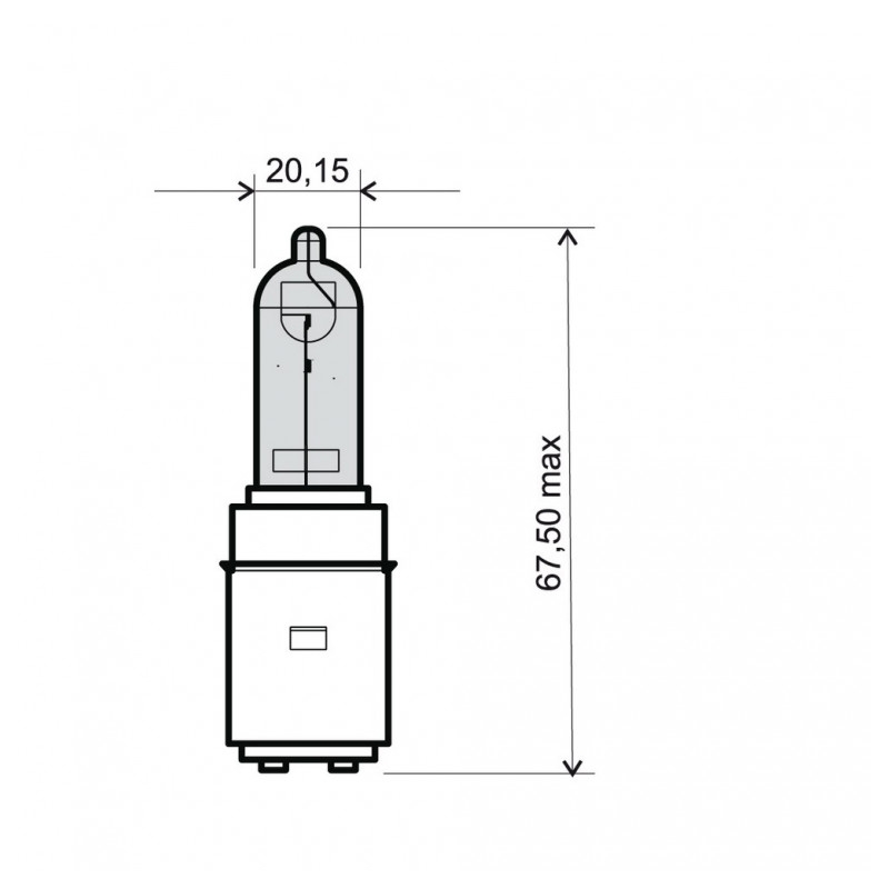Žárovka RMS 12V 35/35W, BA20D modrá