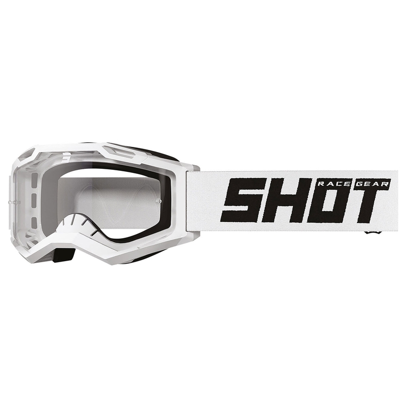Kinder-Motocross-Brille Shot Rocket Kid 2.0 einfarbig weiß mit klarem Plexiglas