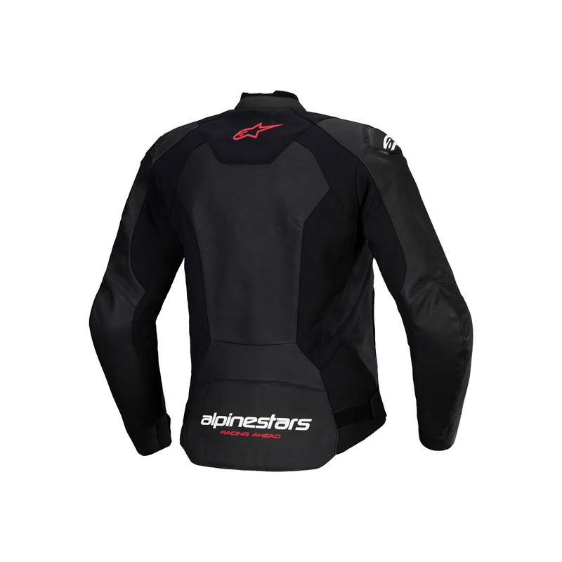Damen-Leder-Motorradjacke Alpinestars Stella Faster 3 Schwarz-Weiß-Fluorot