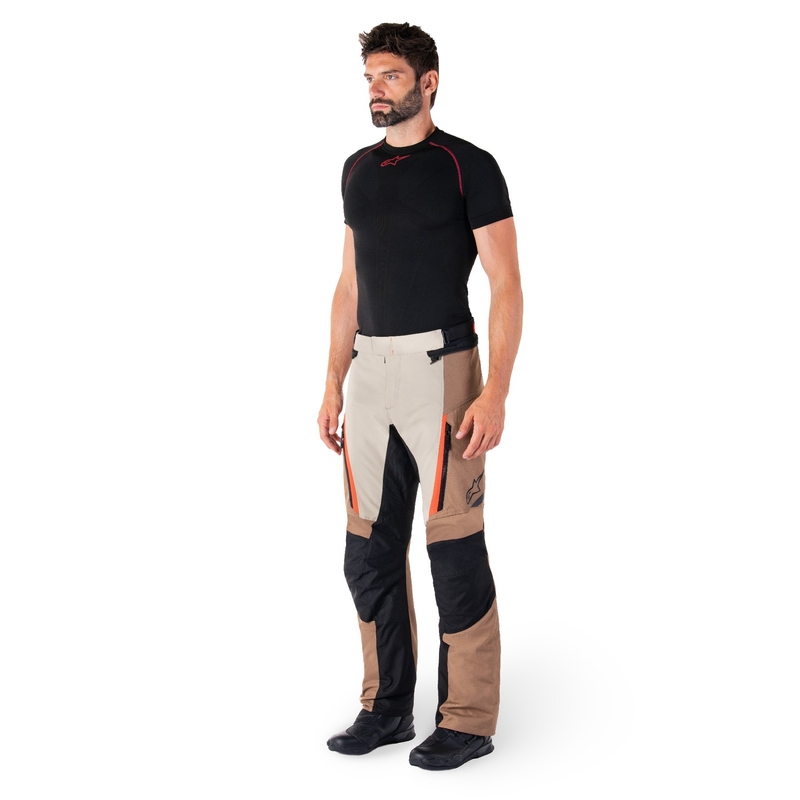 Alpinestars ST-1 Wasserdichte Motorradhose Khaki-Sand-Schwarz-Fluorot