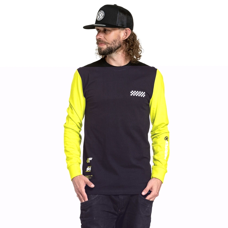 T-Shirt mit langen Ärmeln Meatfly Appex fluo gelb-schwarz