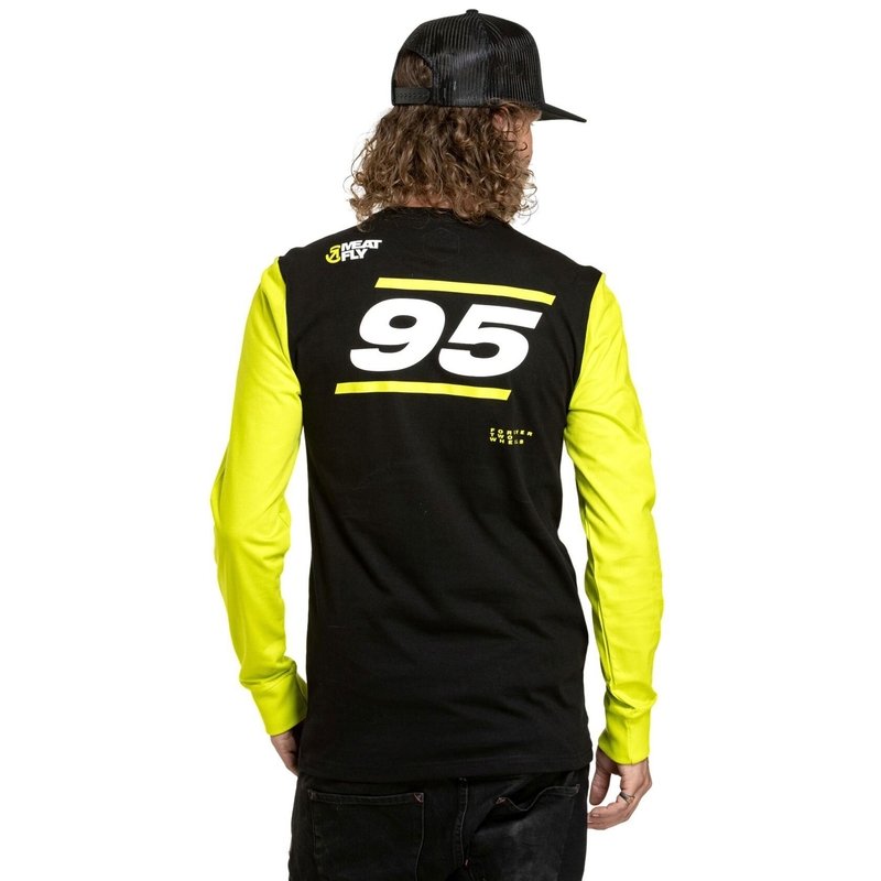 T-Shirt mit langen Ärmeln Meatfly Appex fluo gelb-schwarz