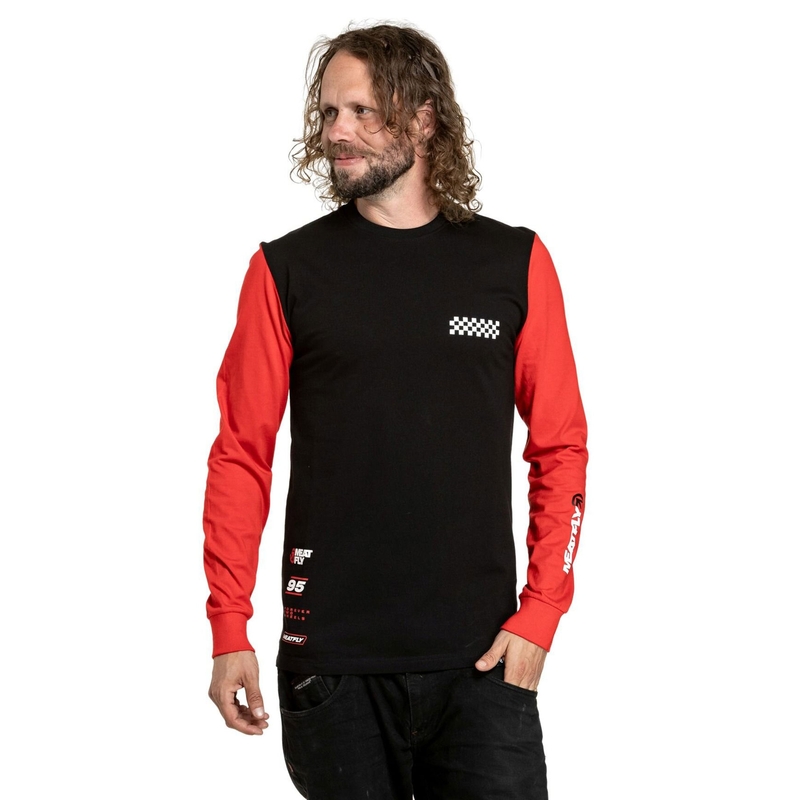 Meatfly Appex Langarm-T-Shirt schwarz-rot