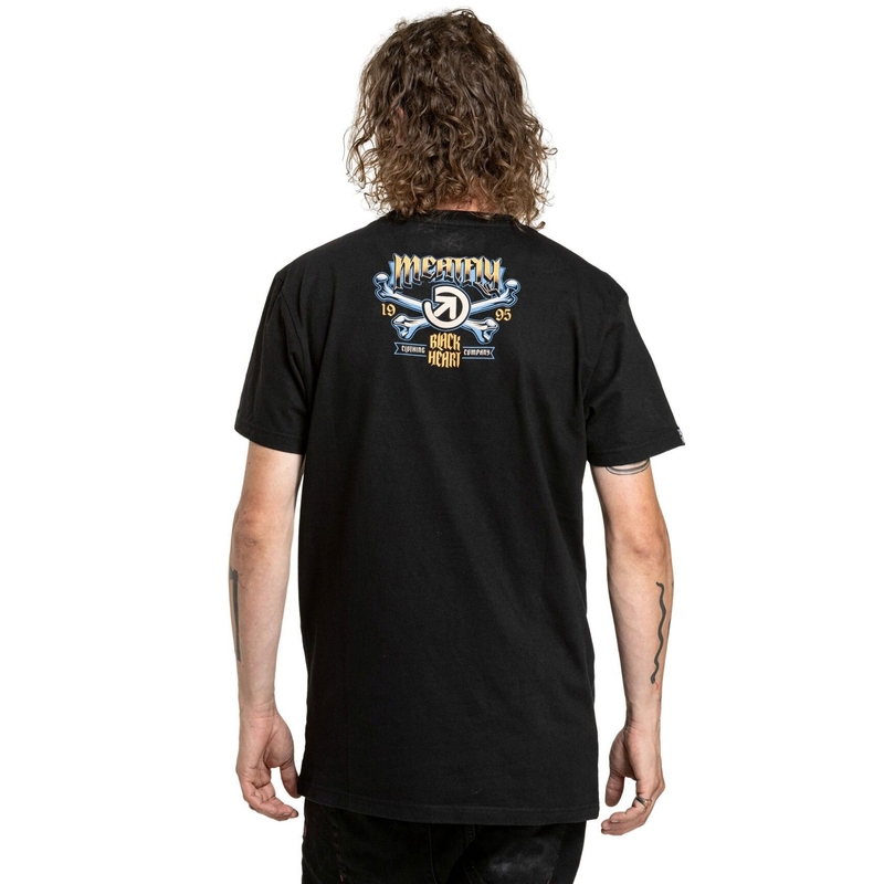 Meatfly Whiskey Crossbones schwarzes T-Shirt