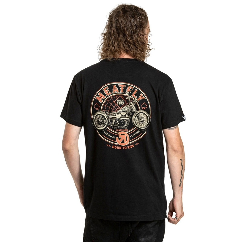 T-Shirt Meatfly Born To Ride schwarz