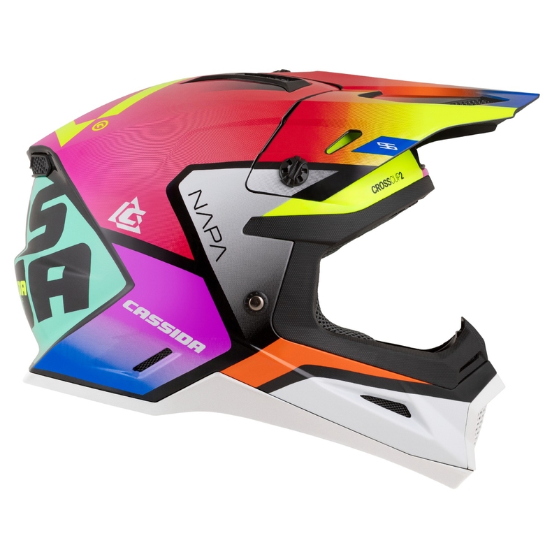 Motocross-Motorradhelm Cassida Cross Cup 2 Napa Pearl Mehrfarben