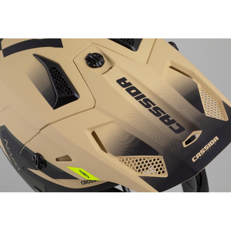 Cassida Cross Cup 2 Napa Matt Sand-Grün-Fluo Gelb-Schwarz Kinder-Motocross-Motorradhelm