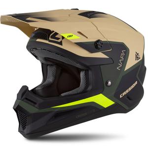 Cassida Cross Cup 2 Napa Matt Sand-Grün-Fluo Gelb-Schwarz Kinder-Motocross-Motorradhelm