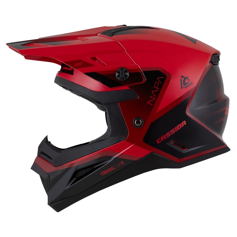 Cassida Cross Cup 2 Napa Pearl Rot-Lila-Schwarz Kinder-Motocross-Motorradhelm