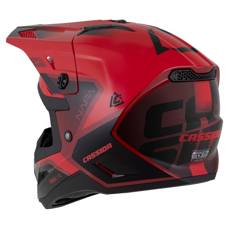 Cassida Cross Cup 2 Napa Pearl Rot-Lila-Schwarz Kinder-Motocross-Motorradhelm