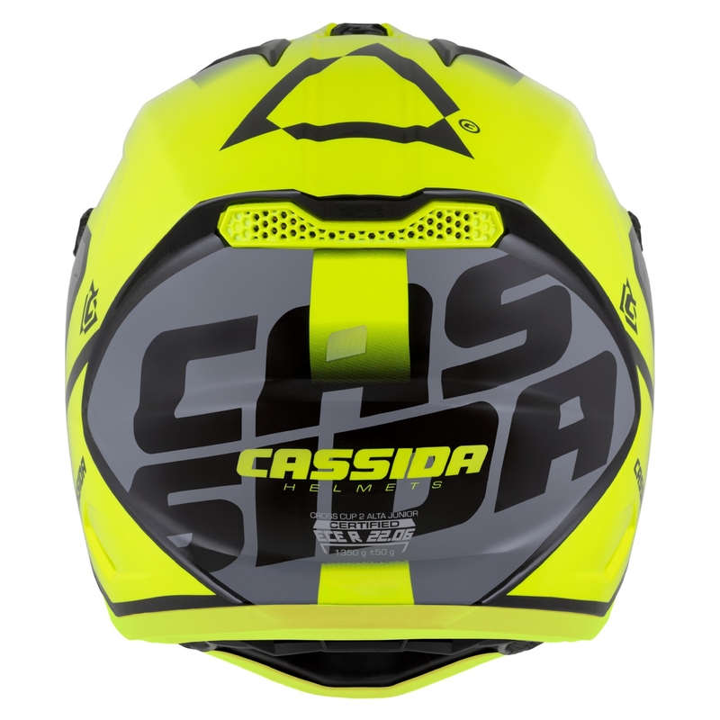 Cassida Cross Cup 2 Napa Fluo Gelb-Schwarz-Grau Perle Kinder-Motocross-Helm