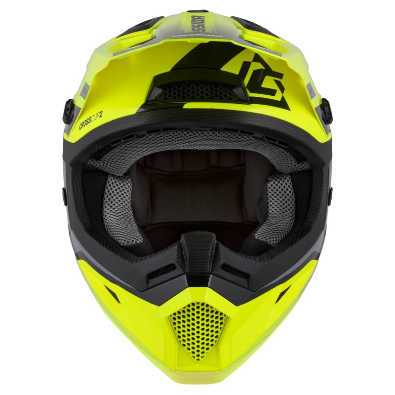 Cassida Cross Cup 2 Napa Fluo Gelb-Schwarz-Grau Perle Kinder-Motocross-Helm