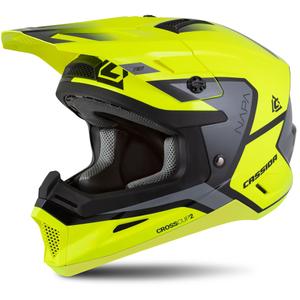 Cassida Cross Cup 2 Napa Fluo Gelb-Schwarz-Grau Perle Kinder-Motocross-Helm