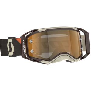 SCOTT Prospect 2.0 AMP Motocross-Brille Dunkelbraun-Beige mit goldenem Plexiglas