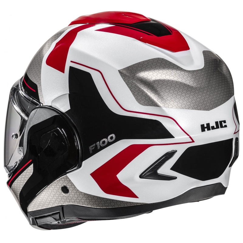 Klappbarer Motorradhelm HJC F100 Bios MC1 grau-schwarz-rot