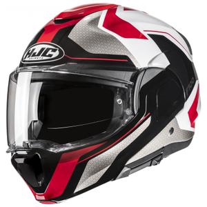 Klappbarer Motorradhelm HJC F100 Bios MC1 grau-schwarz-rot