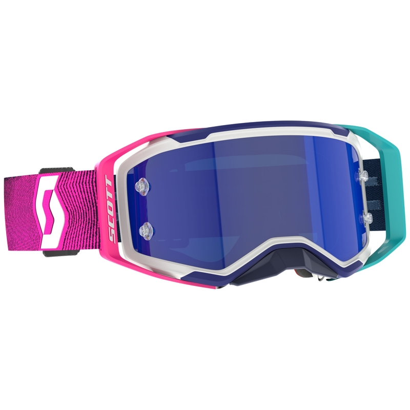 Motocross-Brille SCOTT Prospect 2.0 AMP blau-rosa mit blauem verspiegeltem Plexiglas