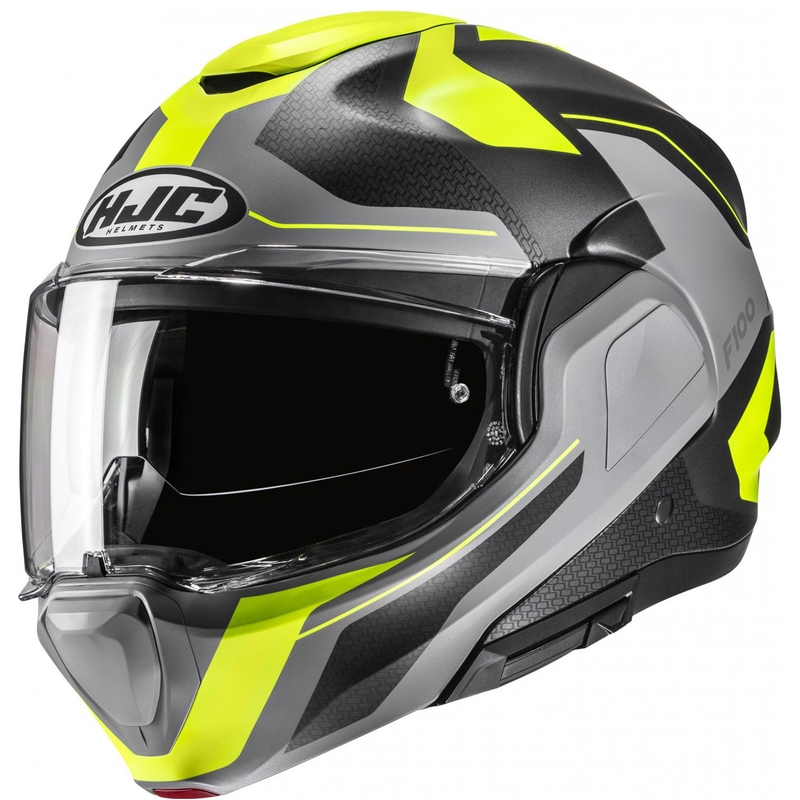 Klappbarer Motorradhelm HJC F100 Bios MC3HSF fluo gelb-grau