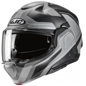 Klappbarer Motorradhelm HJC F100 Bios MC5SF schwarz-grau