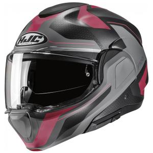 Klappbarer Motorradhelm HJC F100 Bios MC8SF schwarz-grau-lila