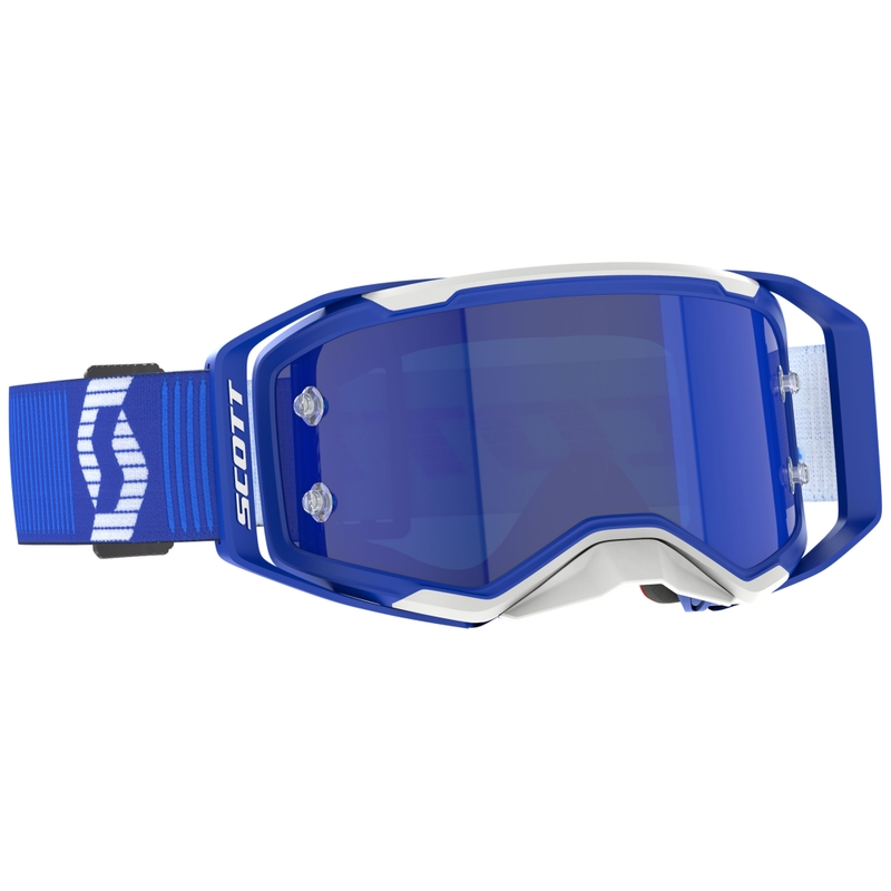 SCOTT Prospect 2.0 Motocrossbrille blau-weiß mit blauem Spiegelglas
