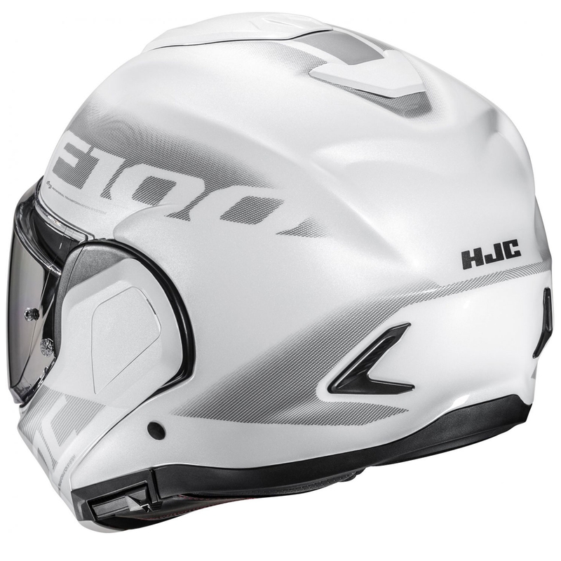 Klappbarer Motorradhelm HJC F100 Hetal MC10 weiß-grau