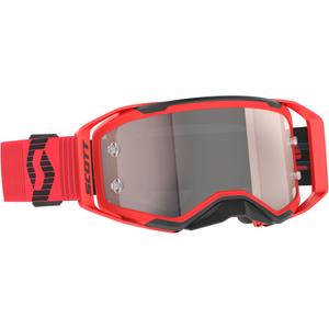 SCOTT Prospect 2.0 Motocrossbrille rot-schwarz mit silbernem Plexiglas