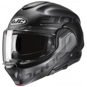 Klappbarer Motorradhelm HJC F100 Hetal MC5SF schwarz-grau