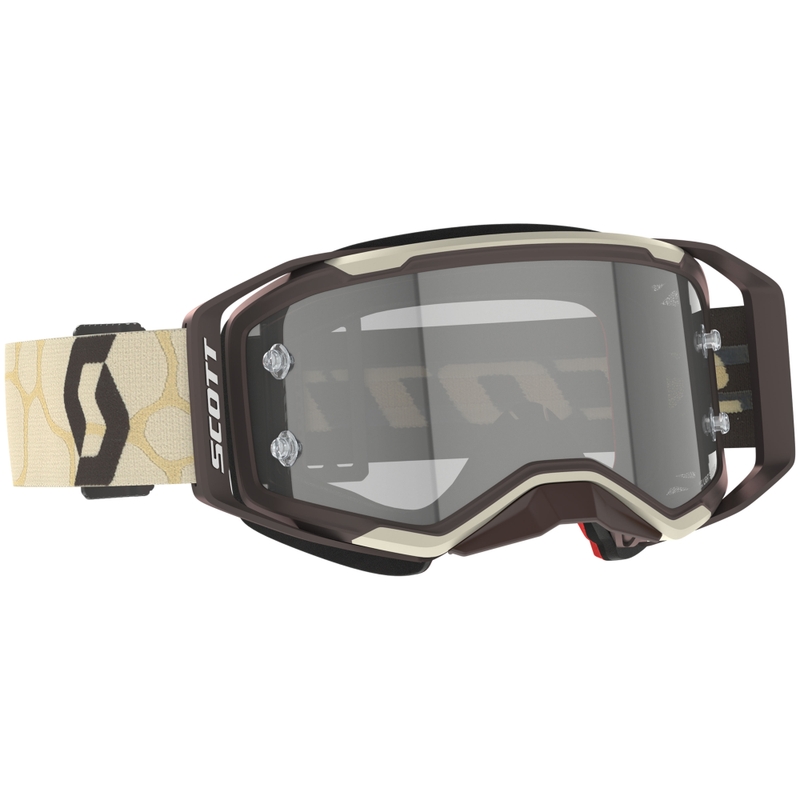 Motocross-Brille SCOTT Prospect 2.0 LS beige-braun mit grauem lichtempfindlichem Plexiglas