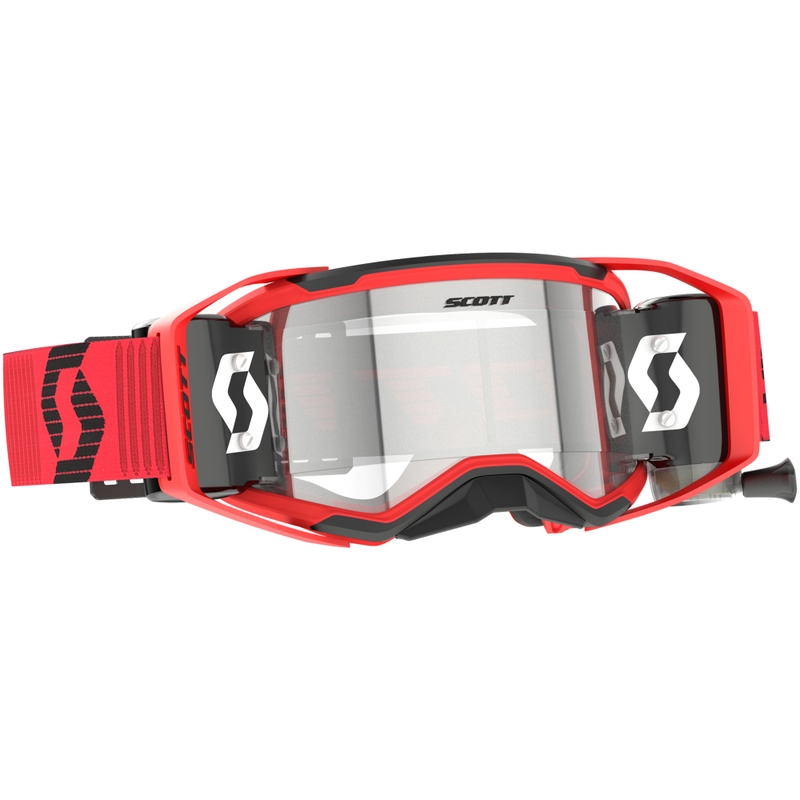 SCOTT Prospect 2.0 WFS rot-schwarze Motocross-Brille mit klarem Plexiglas
