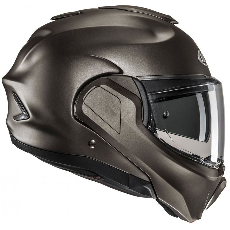 Klappbarer Motorradhelm HJC F100 Solid Semi Schwarz-Titan