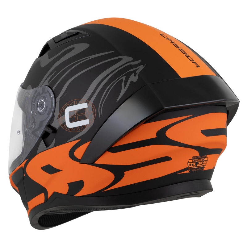 Cassida Orbit Multivers Integralhelm mattschwarz-orange-grau-weiß