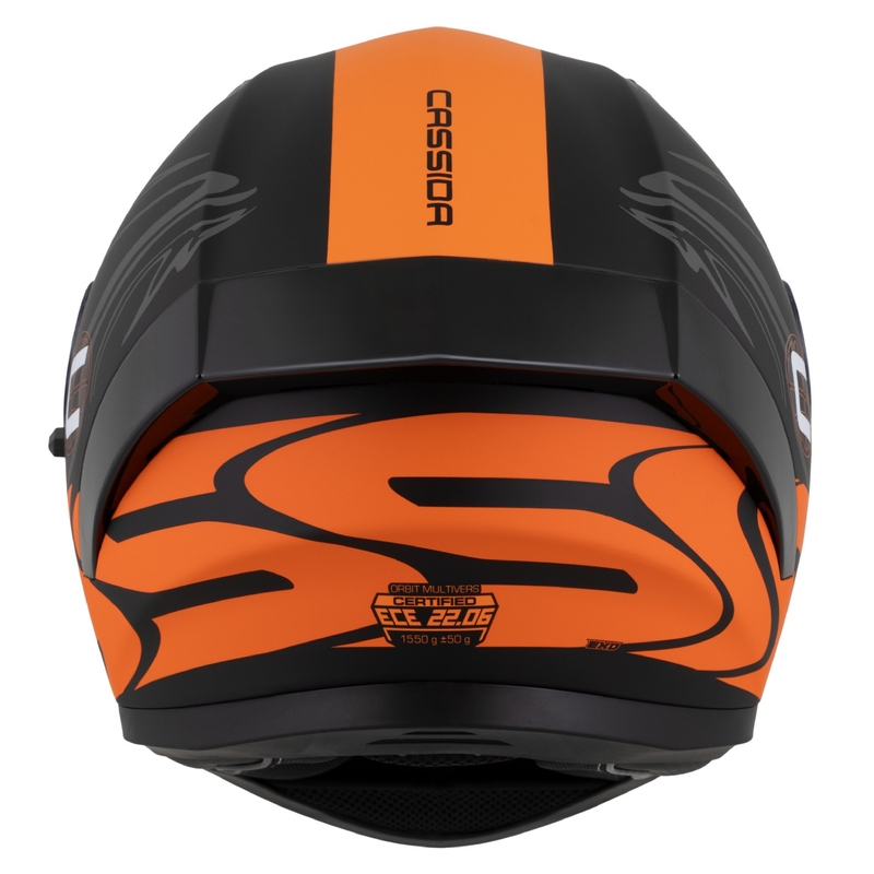Cassida Orbit Multivers Integralhelm mattschwarz-orange-grau-weiß