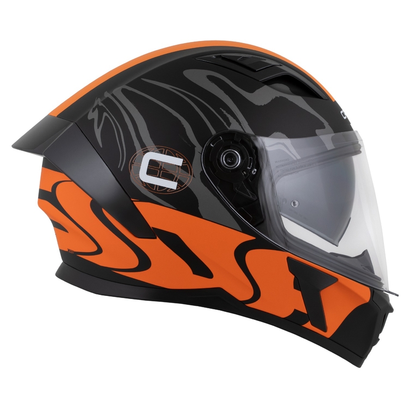 Cassida Orbit Multivers Integralhelm mattschwarz-orange-grau-weiß